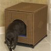 Wicker Litter Box Cover - Large/Dark Brown