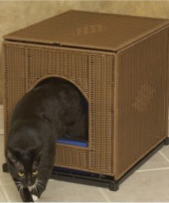 Wicker Litter Box Cover - Large/Dark Brown