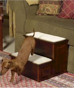 Decorative Wood Dog Steps - Cherry