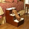 Three Step Wood Dog Steps - Cherry