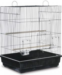 Square Roof Parakeet Cage - White