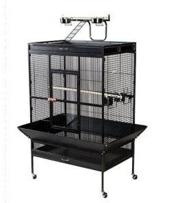 Select Wrought Iron Play Top Parrot Cage - Pewter