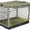 Deluxe Steel Dog Crate with Bolster Pad  - Large/Sage