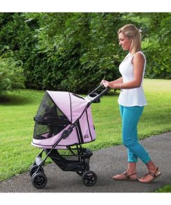 Happy Trails No-Zip Pet Stroller - Pink Diamond