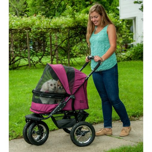 No-Zip Double Pet Stroller - Boysenberry