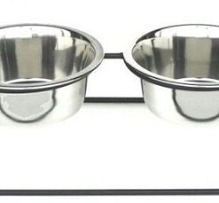 Pyramid Elevated Double Dog Feeder - Extra Large/Black