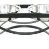 SeeSaw Double Elevated Dog Bowl - Medium/Black