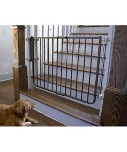 Wrought Iron Decor Dog Gate - Bronze