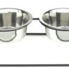 Pyramid Elevated Double Dog Feeder - Extra Large/Black